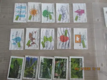 15 timbres oblitérés France