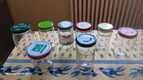 8 bocaux en verre vides pour confiture ou conserver