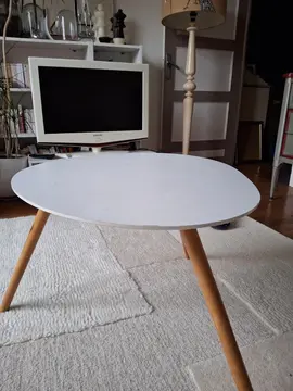 Urgent table basse style scandinave blanche