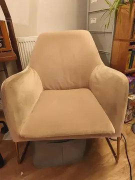 fauteuil velours rose