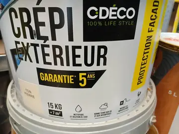 7 pots de peinture pour crépi extérieur 50m2