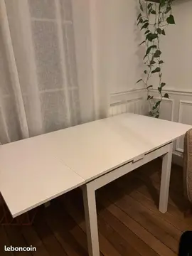 Table extensible blanche ikea Bjursta