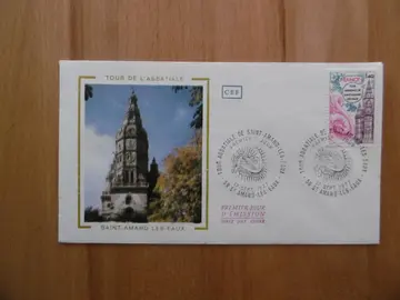 Enveloppe Premier Jour Tour Abbatiale Saint-Amand Les-Eaux 1977