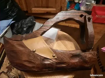 Support bouteil en bois vintage