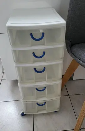 tour de rangement plastique 5 tiroirs