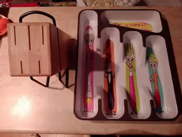 organisateur de tiroir et porte couteaux