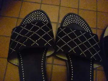 mules noires argent T 39