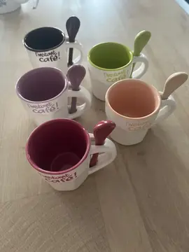 lot de 5 tasses à café avec cuillère