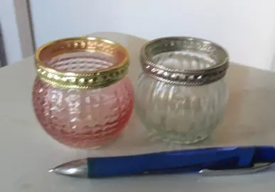 DEUX PETITS PORTE BOUGIE VERRE