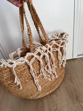 panier jute à frange