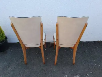 chaise skaï bois blanche