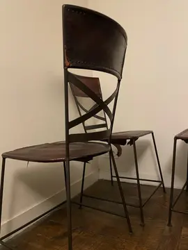 3 chaises en fer forgé à retapisser