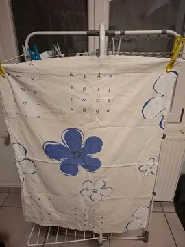 taie oreiller rectangulaire grosses fleurs bleues