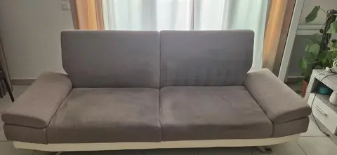 donne canapé clic clac gris en tissu