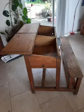 pupitre écolier en bois