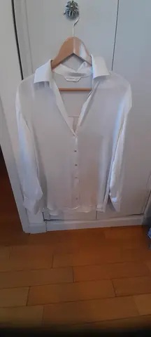 chemisier blanc brillant synthétique pour femme