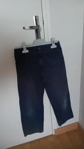 Pantalon en coton bleu marine 8 ans fille Dpam