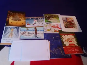 Lot de 9 cartes de voeux de Noël vierges avec enveloppes
