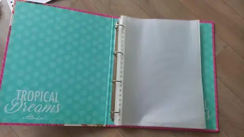 Classeur flamant rose avec pochettes