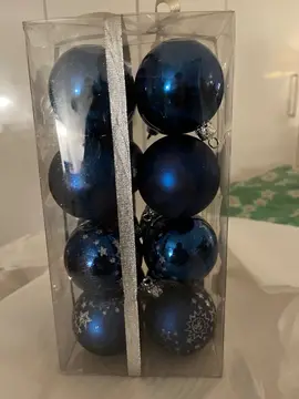 16 boules bleues pour votre sapin de Noël
