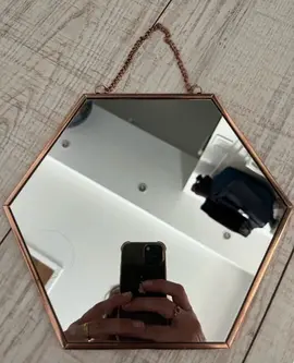 miroir octogonal rose poudre cuivre