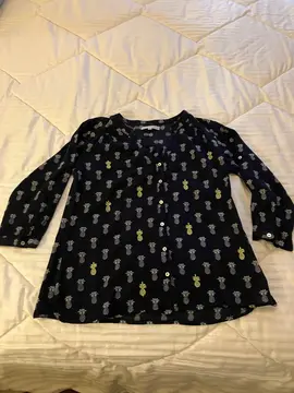 Blouse bleue motifs ananas Taille 38