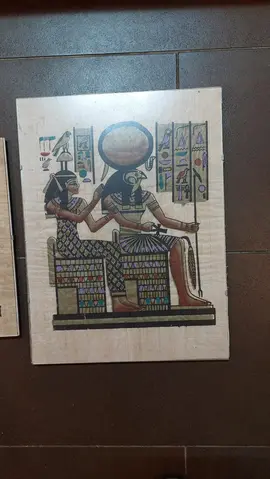 3 gravures sur papyrus + sac toile