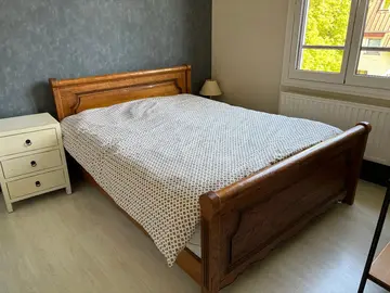 Lit chêne massif style rustique 140