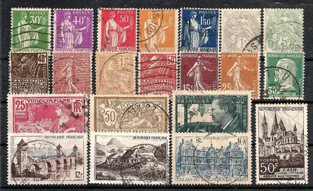 lot 4 de timbres français anciens