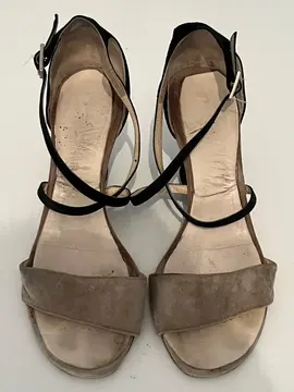 Sandales femme noir et beige