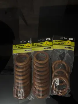 anneaux pour rideaux décor merisier