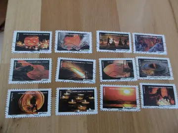 Série 12 timbres Le timbre fête le feu 2012