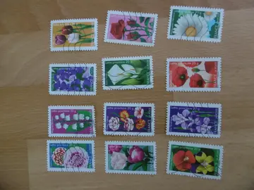 Série 12 timbres FLORE-Dites-le avec des fleurs 2012