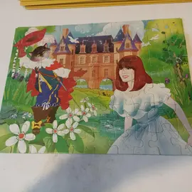 puzzle ancien Chantal Goya et Chat botté