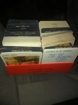 boîte avec fiches recettes