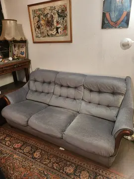 canapé velours bleu