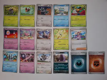 Lot de 16 cartes Pokemon Couronne stellaire écarlate et violet