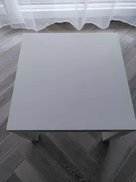 Table basse blanche contreplaqué 50L+x50lx45h