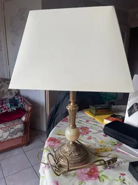 Don lampe de table vintage fonctionnelle – abat-jour crème