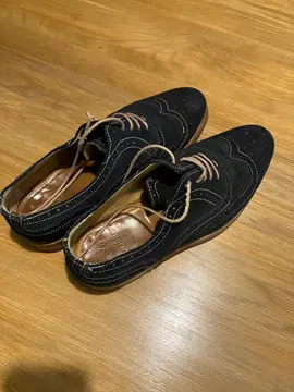 Chaussures homme Richelieu en nubuck bleu marine taille 43