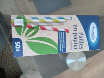 Pailles en papier colorées