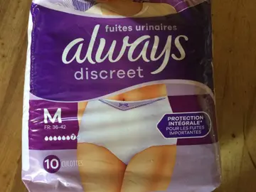 protections fuites urinaires taille M femme