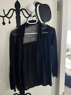 gilet noir avec dentelle Etam taille L