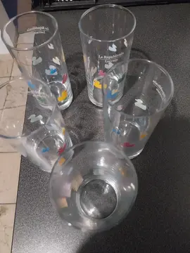 lot de 5 verres canards multicolores
