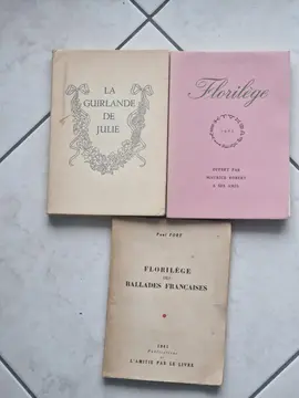 Lot de 3 livres anciens florilèges de poésie