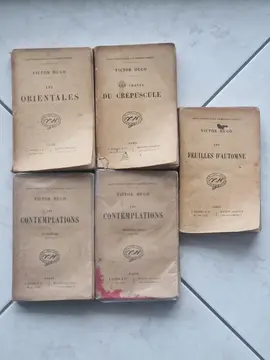 Lot de 5 livres anciens de poésie de Victor Hugo