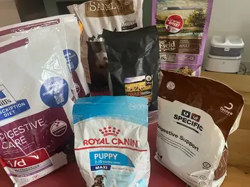 sacs croquettes chiens entamés