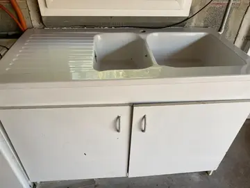 meuble sous evier avec evier double bac