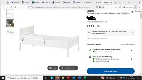 Lit enfant Ikea bois blanc