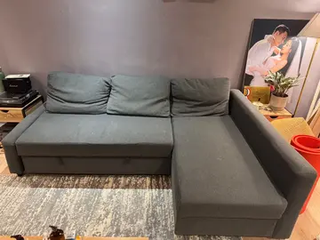 Canapé angle IKEA gris foncé en bon état